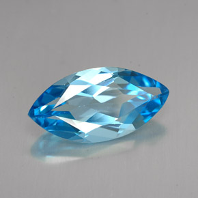 Topázio azul natural 6,83ct, marquise, VVS-VS