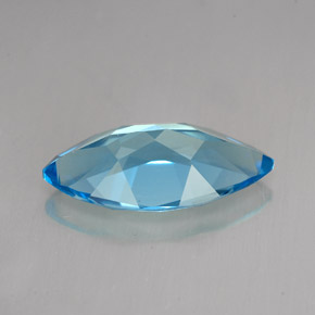 Topázio azul natural 6,83ct, marquise, VVS-VS