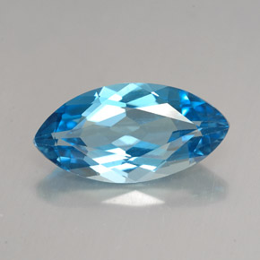 Topázio azul natural 6,80ct, marquise, VVS-VS