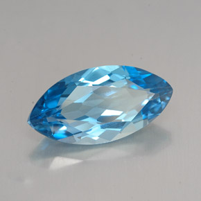 Topázio azul natural 6,80ct, marquise, VVS-VS