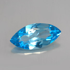 Topázio azul natural 5,94ct, marquise, VVS-VS