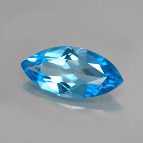 Topázio azul natural 5,94ct, marquise, VVS-VS