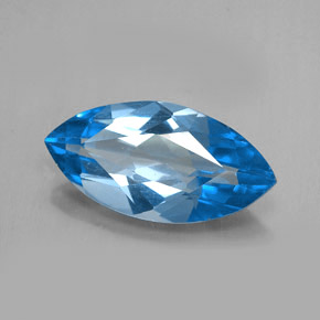 Topázio azul natural 6,35ct, marquise, VVS-VS