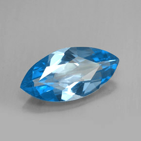 Topázio azul natural 6,35ct, marquise, VVS-VS