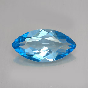 Topázio azul natural 6,01ct, marquise, VVS-VS
