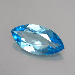 Topázio azul natural 6,01ct, marquise, VVS-VS