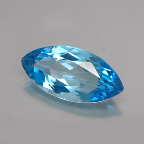 Topázio azul natural 6,75ct, marquise, VVS