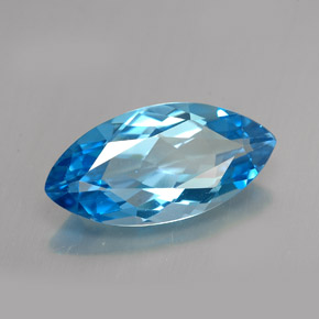 Topázio azul natural 6,75ct, marquise, VVS