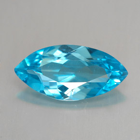 Topázio azul natural 6,08ct, marquise, VVS