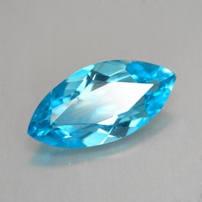 Topázio azul natural 6,08ct, marquise, VVS