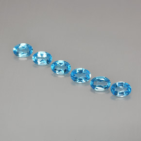 Pedras preciosas de topázio azul natural de  ct, corte oval, VVS-VS
