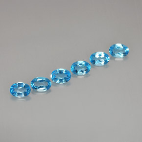 Pedras preciosas de topázio azul natural de  ct, corte oval, VVS-VS