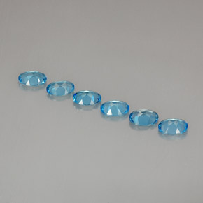 Pedras preciosas de topázio azul natural de  ct, corte oval, VVS-VS