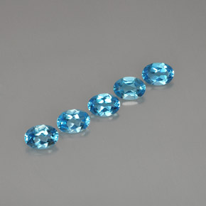 Pedras preciosas de topázio azul natural de  ct, corte oval, VVS-VS