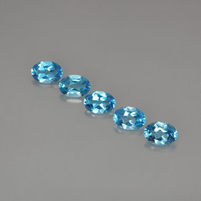 Pedras preciosas de topázio azul natural de  ct, corte oval, VVS-VS