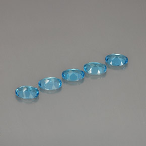 Pedras preciosas de topázio azul natural de  ct, corte oval, VVS-VS
