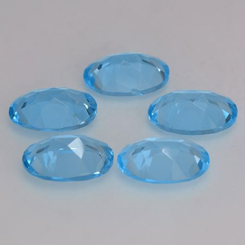 Pedras preciosas de topázio azul natural de 4,08 ct, corte oval, VVS-VS