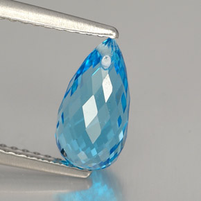 Topázio azul natural 2,40ct, briolete, VVS