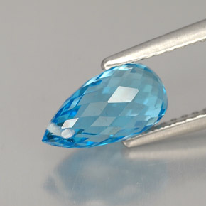 Topázio azul natural 2,40ct, briolete, VVS