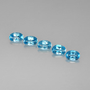 Pedras preciosas de topázio azul natural de  ct, corte oval, VVS