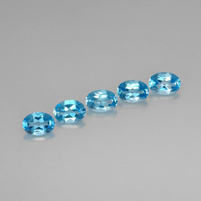 Pedras preciosas de topázio azul natural de  ct, corte oval, VVS