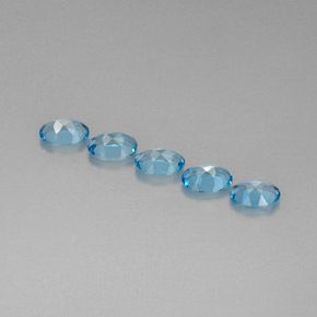 Pedras preciosas de topázio azul natural de  ct, corte oval, VVS