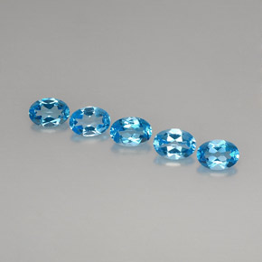 Pedras preciosas de topázio azul natural de  ct, corte oval, VVS