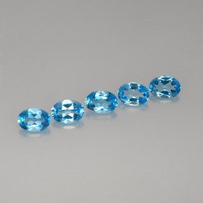 Pedras preciosas de topázio azul natural de  ct, corte oval, VVS