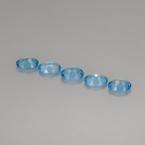 Pedras preciosas de topázio azul natural de  ct, corte oval, VVS