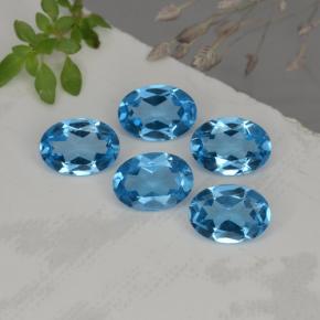 Pedras preciosas de topázio azul natural de 4,15 ct, corte oval, VVS