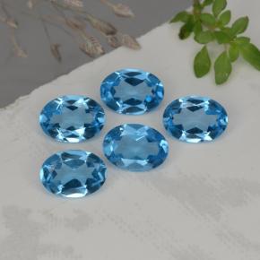 Pedras preciosas de topázio azul natural de 4,15 ct, corte oval, VVS