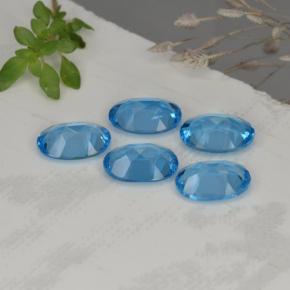 Pedras preciosas de topázio azul natural de 4,15 ct, corte oval, VVS