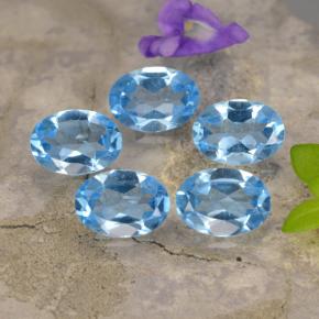 Pedras preciosas de topázio azul natural de 3,90 ct, corte oval, VVS