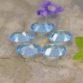 Pedras preciosas de topázio azul natural de 3,90 ct, corte oval, VVS