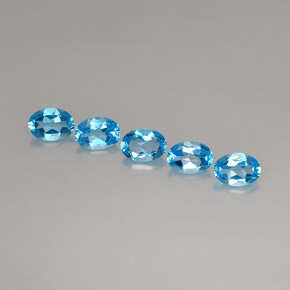 Pedras preciosas de topázio azul natural de  ct, corte oval, VVS