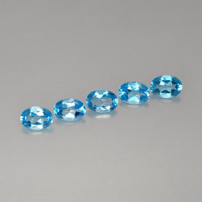 Pedras preciosas de topázio azul natural de  ct, corte oval, VVS
