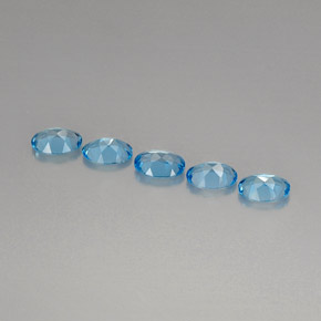 Pedras preciosas de topázio azul natural de  ct, corte oval, VVS