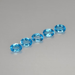 Pedras preciosas de topázio azul natural de  ct, corte oval, VVS