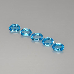 Pedras preciosas de topázio azul natural de  ct, corte oval, VVS