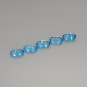 Pedras preciosas de topázio azul natural de  ct, corte oval, VVS