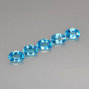 Pedras preciosas de topázio azul natural de  ct, corte oval, VVS