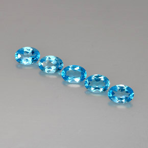 Pedras preciosas de topázio azul natural de  ct, corte oval, VVS