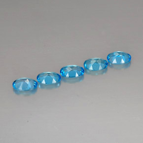 Pedras preciosas de topázio azul natural de  ct, corte oval, VVS