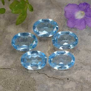 Pedras preciosas de topázio azul natural de 3,82 ct, corte oval, VVS