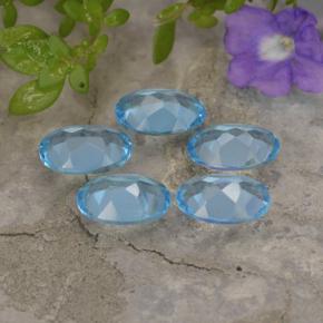 Pedras preciosas de topázio azul natural de 3,82 ct, corte oval, VVS