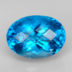 Topázio azul natural 9,80ct, corte oval, VS