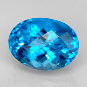 Topázio azul natural 9,80ct, corte oval, VS