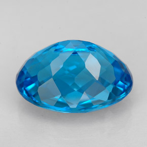 Topázio azul natural 9,80ct, corte oval, VS