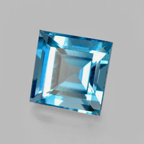 Topázio azul natural 2,02ct, quadrado, VVS-VS