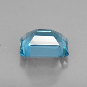 Topázio azul natural 1,69ct, corte esmeralda, VVS